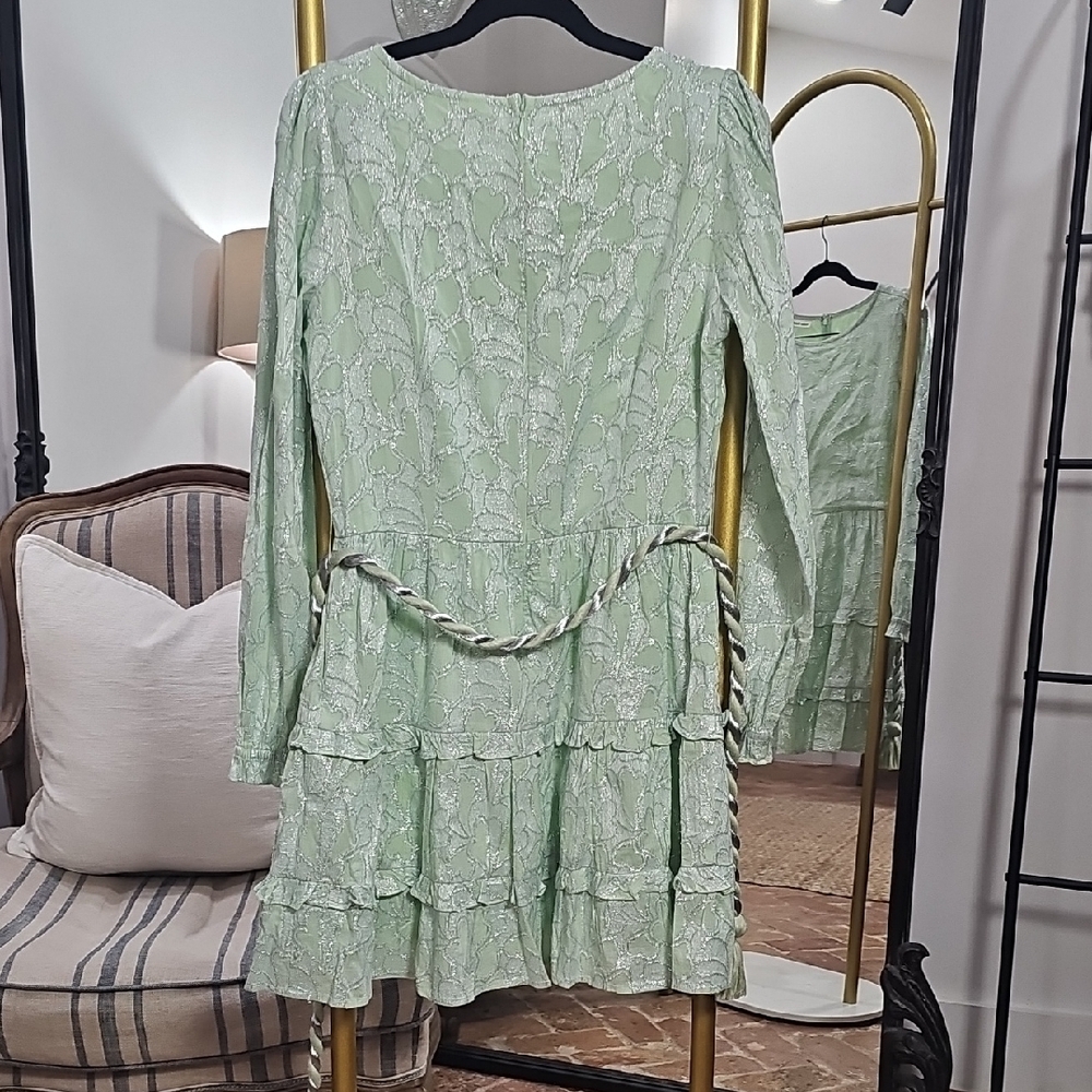 Roller Rabbit Mint Green Patterned Long Sleeve Dr… - image 5